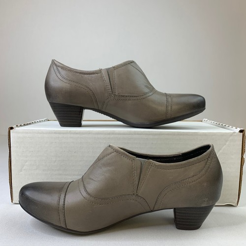 Josef Seibel Womens Shootie Taupe Grey Slip-On Heeled Ankle Boots Shoe Sz 6.5/37 - Picture 2 of 11