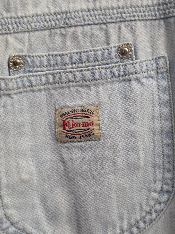 Camisa de mezclilla azul de colección Ki Ko Mo para mujer pequeña con botones bolsillos de algodón Foto 4 de 4