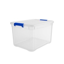 [1, 4 o 8 PEZZI] Contenitore Salvaspazio Chiusura Blu 43 LT 58x38,5x29cm - 856