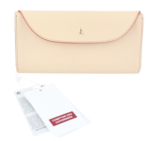 COMPTOIR DES COTONNIERS Stripes Fiery Women Wallet OS Beige Leather RRP€125 - Picture 5 of 12