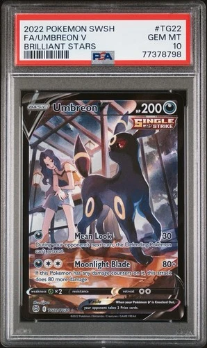 2022 POKEMON SWORD & SHIELD BRILLIANT STARS #TG22 FULL ART/UMBREON V PSA 10