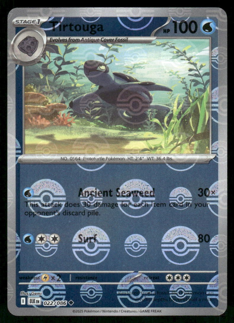 Tirtouga (Poke Ball Pattern) 022/086 Uncommon Holo NM Pokemon SV: Black Bolt