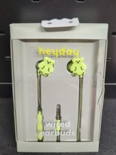 Heyday Wired Earbuds w/ Microphone 3.5mm Aux Jack Headphones BEAR LIME NEW 