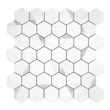 Oyasimi 20-Sheet Hexagonal Peel And Stick Backsplash Jazz White Kitchen