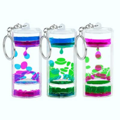 3 Stück Sanduhr Schlüsselanhänger, Liquid Motion Bubble Timer Sanduhr Tropfen...