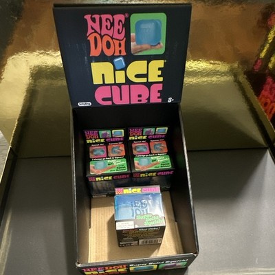 NeeDoh Nice Cube Blue Squishy Squeeze Ball Stress Reliever Rubber 3in NDCB