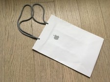 Genuine Apple Store Logo Paper Bag Shopping Gift Bag Tote White 8 X 11.5