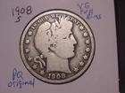 1908-S BARBER HALF VG FULL RIMS POPULAR BETTER DATE PQ ORIGINAL FREE SHIPPING
