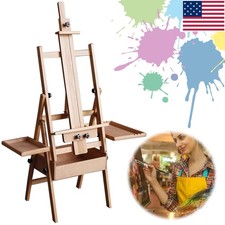 59 Inch Wood Studio Artist Easel Beech Wood Painting Art Easel Standing H-Frame
