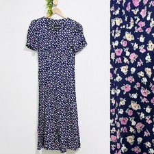 Vintage Byer Dress California Modest Button Front Floral Summer Dress Size 11