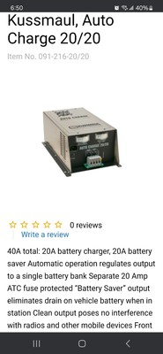 kussmaul auto charge 20/20 New with blk auto eject cover.