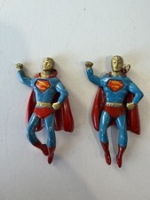 2 - Vintage Superman 1978 Enamel Action Figure Pendants