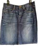 Gap 26/2 Mini Distressed Jean Women Skirt Cotton Denim 30 Waist 19 L