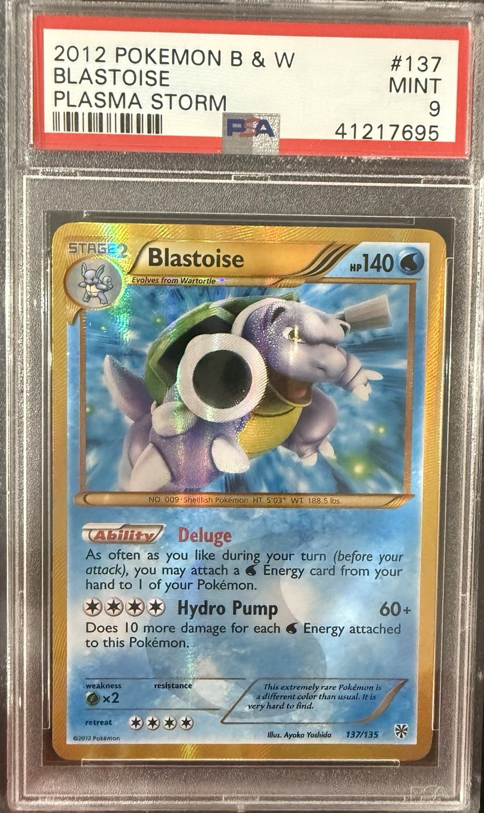 Blastoise #137/135 - 2012 Pokemon B & W Plasma Storm - PSA 9