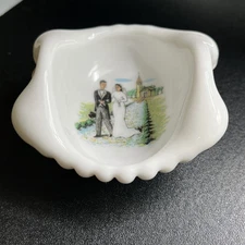 Vintage Porcelain Ashtray? Mini Bowl Wedding Chapel Bride Groom