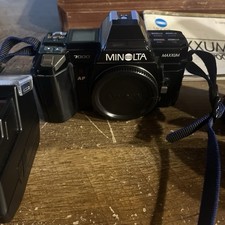 Minolta MAXXUM 7000 AF Film Camera Flash, Zoom Lens, Strap - Tested and Working 