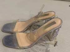Betsy Johnson Erika Clear Rhinestone Heels Sandals Size 10M