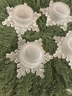 4  Snowflake Tealight Frosted Glass Candle Holders Stack Sm Votive Winter Table — photo 7