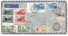 Switzerland 1948 Pro patria airmail cover CENEVE United Nations registered to US