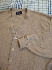 Vtg Jantzen Spun Pak Orlon Acrylic Cardigan Sweater Beige Men's XL Made In USA
