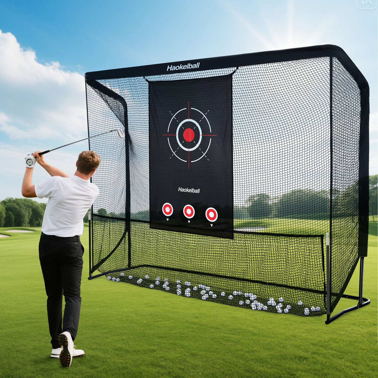 Practice Net With Target Cloth & Large Ball Collection