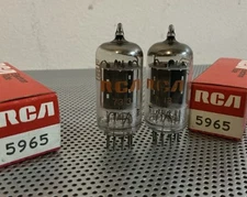 New old stock Pair of RCA 5965 ( 12AV7 ) preamp Vacuum Tubes - USA -matched