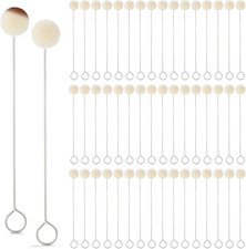 200 Pieces Wool Daubers Ball Brush Leather Dye Tool with Metal Handle Dauber App