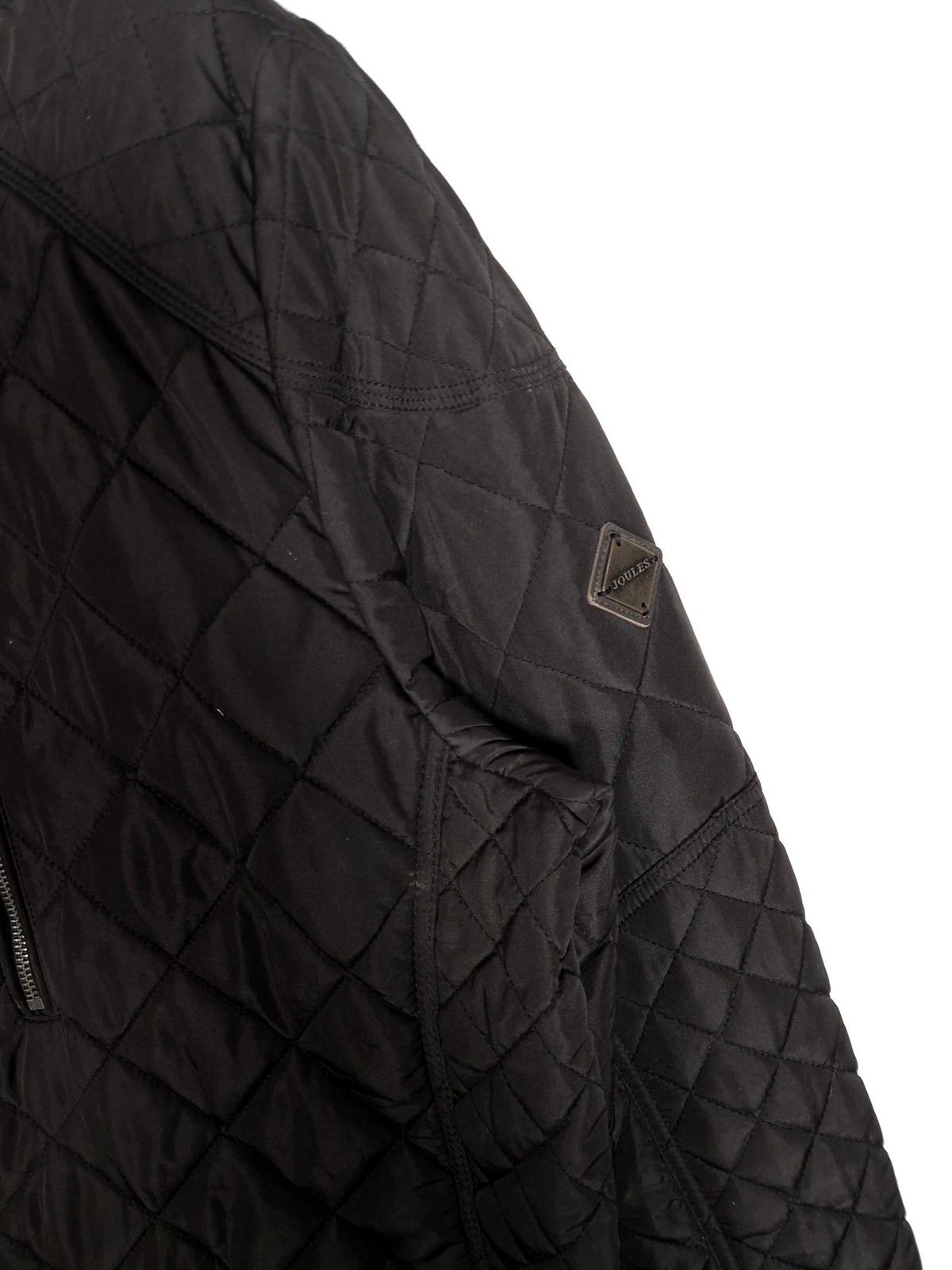 Joules Quilted Jacket Size Large Men's Black Padded Fleece Lined Full Zip Coat image 4