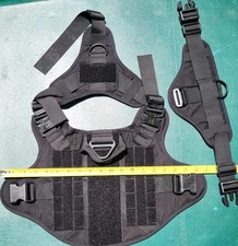Tactical Dog Harness Large BLACK NWOT,WITH HOOK/LOOP FOR ACCESSORIES  Rabbitgoo