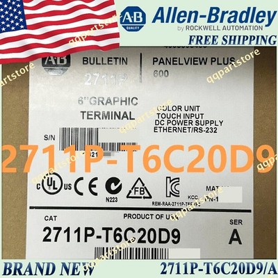 New in Box 2711P-T6C20D9/A AB PanelView Plus 6Graphic Terminal 2711PT6C20D9 serA
