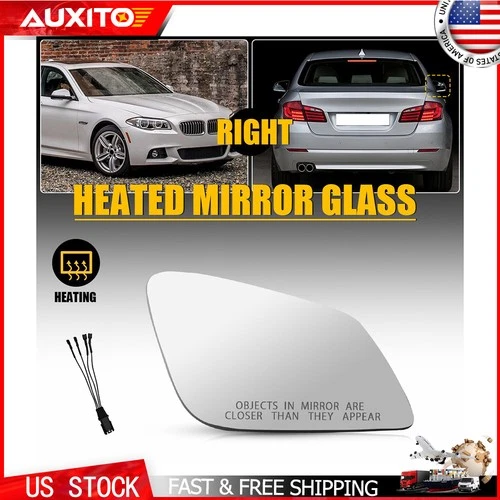 Passenger Right Side Mirror Glass For 2010-16 BMW 528 535 640 650 740 750 4Pin J