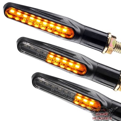 Led Lauflicht Laufeffekt Motorrad Blinker schwarz universal 12V E-geprüft