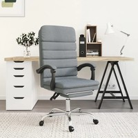 Ergonomischer BüRostuhl Mit Massagefunktion Hellgrauer Stoff HöHenverstellbar