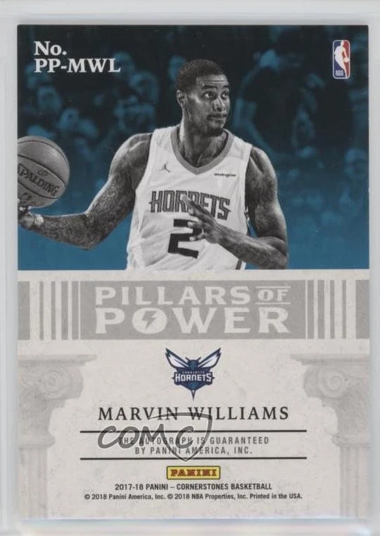 2017-18 Panini Cornerstones Pillars of Power Silver /49 Marvin Williams Auto - Image 2 of 2