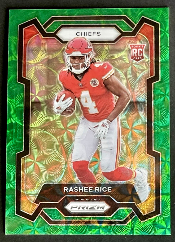 2023 Panini Prizm Rashee Rice /75 Rookie Green Scope Prizm RC #350 Chiefs