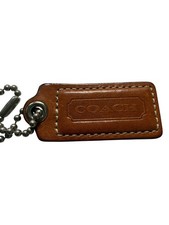 Coach Leather Hangtag - Saddle Brown 2.5"