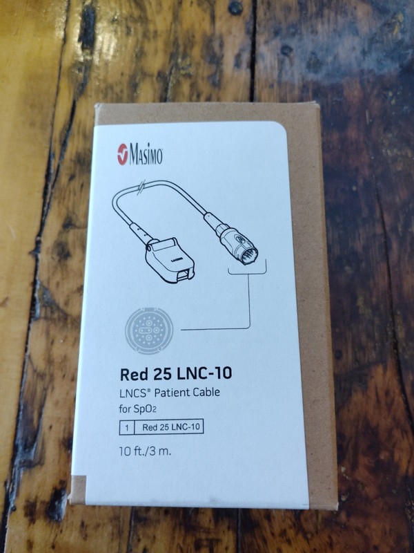 Masimo 3345 Red 25 LNC-10 LNCS Patient Cable - New & Sealed in Original Box