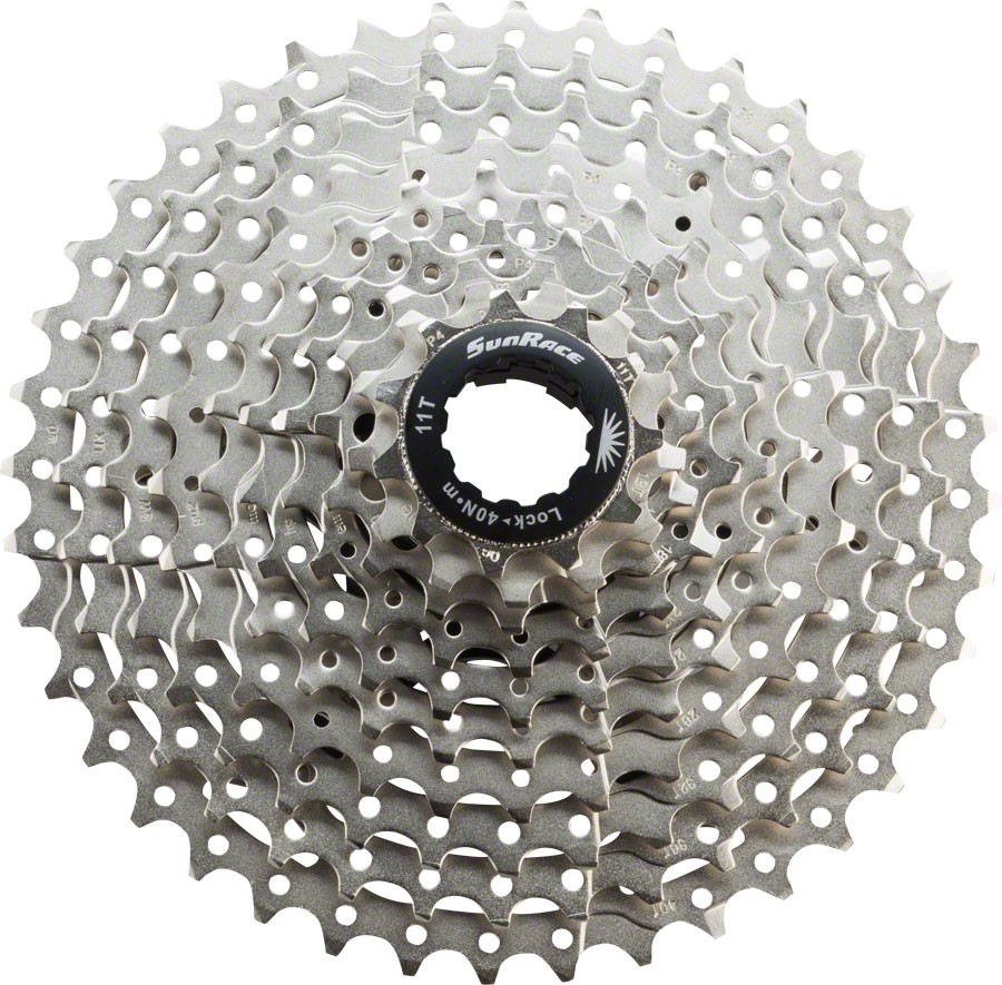 10-ступенчатая легкосплавная кассета SunRace MS3 11-40t для MTB Широкий диапазон передач серебристый 12390₽