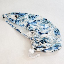 Satin Lined Blue Birds Women Scrub Hat Surgical Cap Nurses Hat Medical
