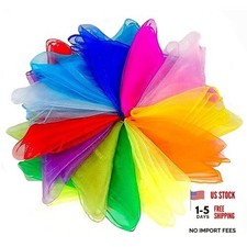 Juggling Scarves Dance Scarves for Kids Play Silk Scarve for Toddlers 12 PCS