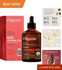 Organic Jojoba Oil, 100 Pure Cold Pressed for Face Hair, 4oz