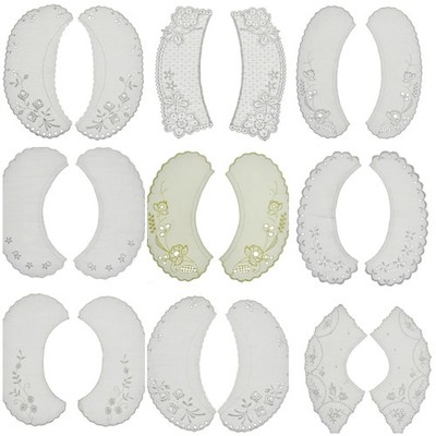 Broderie Anglaise Spitzenkragen - 9 Stile weiß & creme abnehmbar Vintage