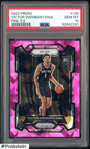 2023-24 Panini Pink Ice Prizm #136 Victor Wembanyama Spurs RC Rookie PSA 10