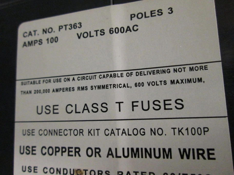 Celdas de medición de placa de panel Amp FMV 100/200A 480V usadas Foto 3 de 4