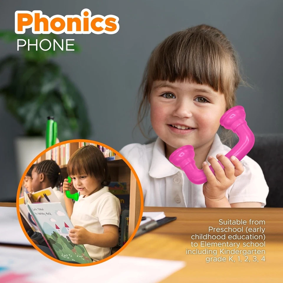 4E'S Novelty Whisper Teléfonos para Leer - Paquete de 4 - Comentarios Auditivos, Escucha My Foto 4 de 4