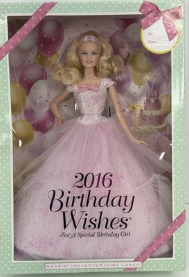 New Mattel 2016 Birthday Wishes Barbie DGW29 Pink Label Barbie Collector