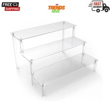 Acrylic Display Risers,Clear Display Risers Stand Small Mini Shelf 3 Tiered Cupc