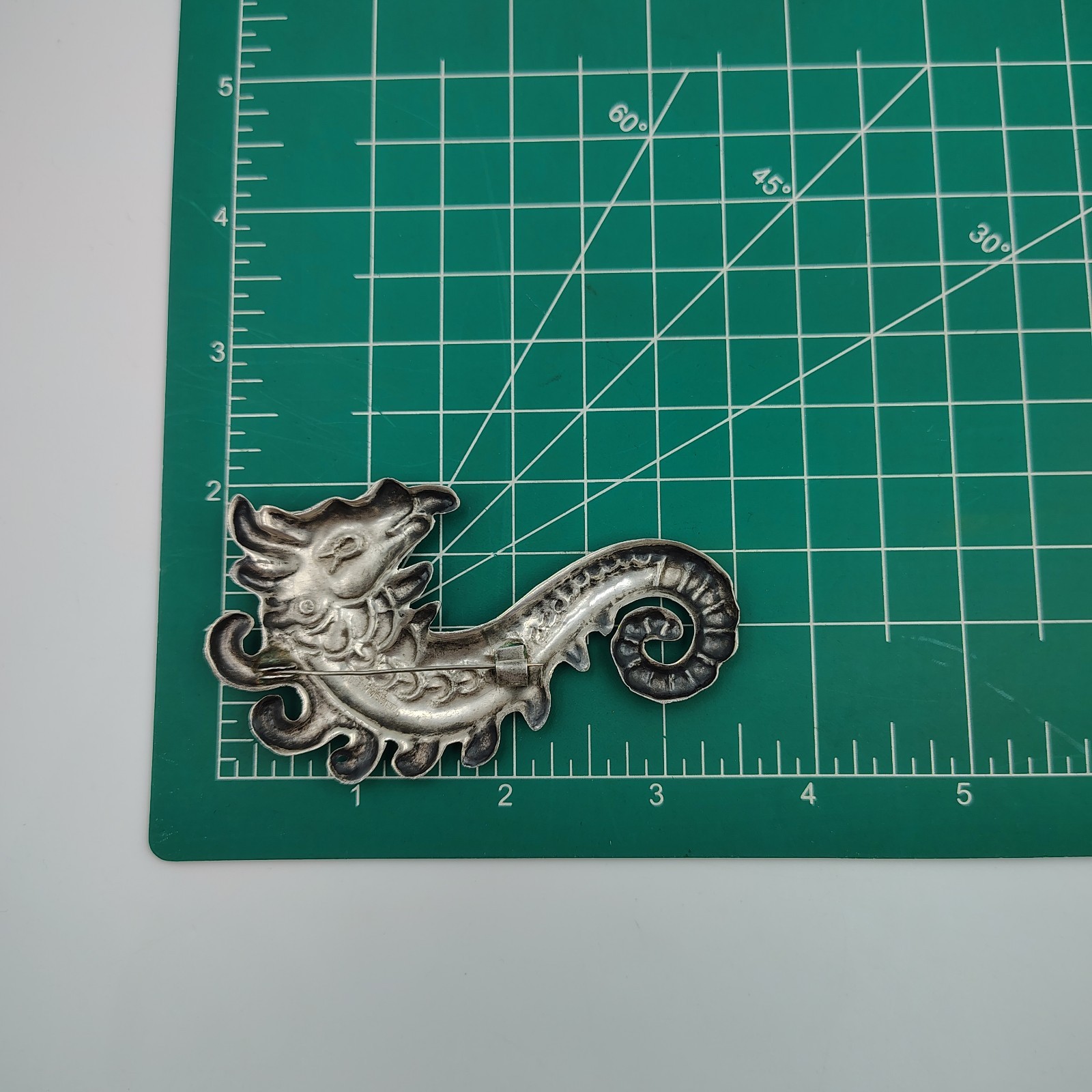 Vintage Silver Repousse Large Statement Seahorse … - image 11