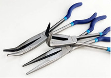 3pc 11" LONG REACH NOSE PLIER SET STRAIGHT 45° 90° 275mm PRO DIY UK US FREE P&P