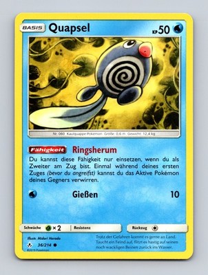 TCG Pokemon Karte Quapsel UNB 36/214 DE Midori Harada Unbroken Bonds
